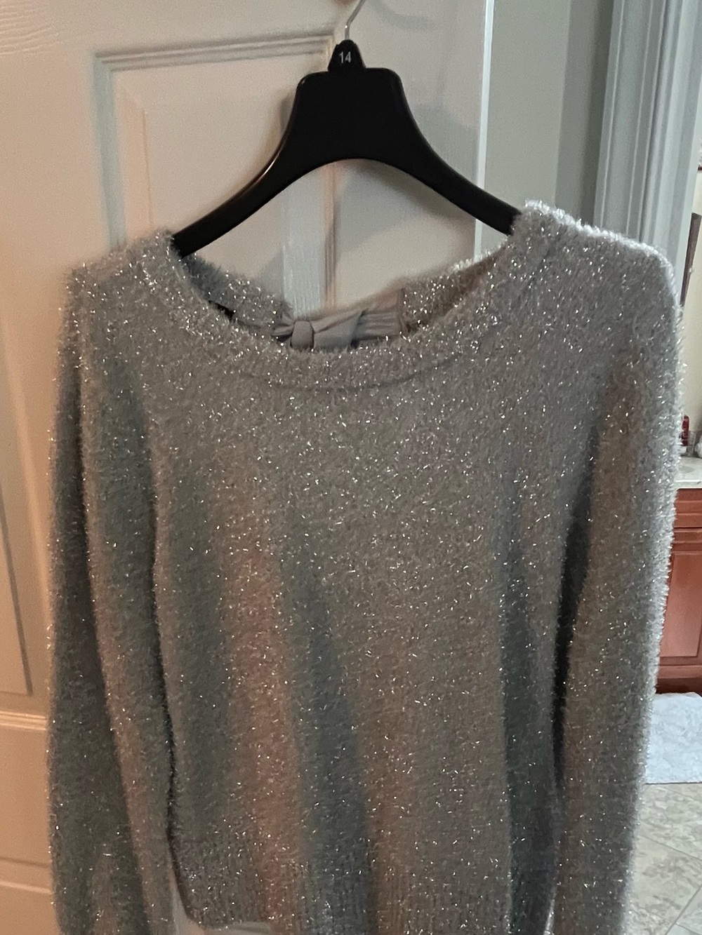 Talbots Silver Metallic Crewneck Sweater